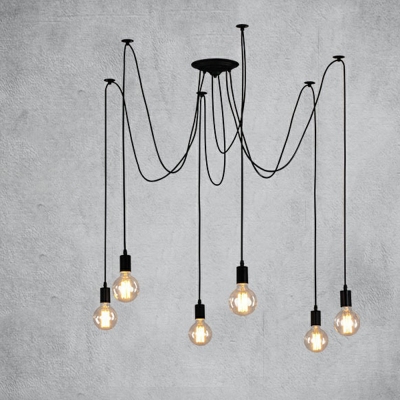 6-Light Multi Light Pendant Vintage Style Wire Jungle Shape Metal Hanging Lights