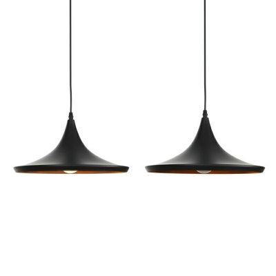 Black Metal Hanging Lamp Rustic Single-Bulb Bistro Ceiling Pendant Light Aluminum Shade