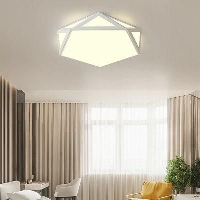 Contemporary Style Geometric Acrylic Shade Flush Light LED Indoor Lighting Fixture for Sitting Room