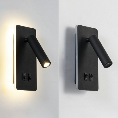 Contemporary Style Metal LED Wall Mount Lighting 2 Lights Aluminum Wall Sconce Light for Reading Room