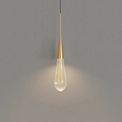 Contemporary Suspended Lighting Fixture Gold Ceiling Pendant in Single Light