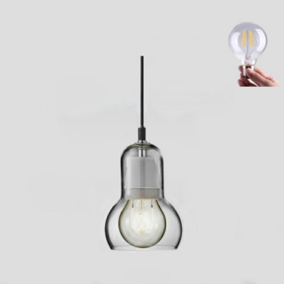 Glass Bulb Shaped Hanging Light Minimalisma Modern and Simple Pendant Light for Coffee Shop