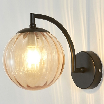 Glass Globe Wall Sconce Single Bulb LED Modern Stylish Wall Lamp for Living Room