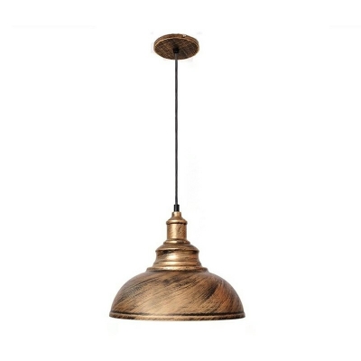 Industrial Style Bowl Shade Pendant Light Metal 1 Light Hanging Lamp for Restaurant