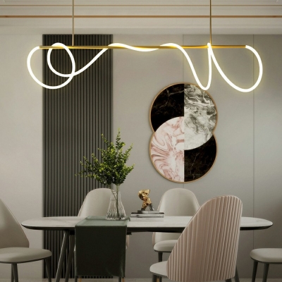 Island Light Fixture Nordic Modern Contemporary Metal and Rubber Shade LED Light for Kitchen