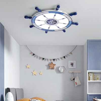 Metal Rudder Semi Flush Light Cartoon Energy-saving Lamps Ceiling Light Children's Room