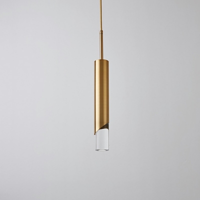 Minimalism Single-Bulb Tube Hanging Pendant Light Acrylic Shade Pendant Lamp for Dinning Room