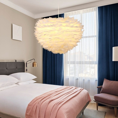 Modern Hanging Lights Feather-shaped Chandelier for Living Room Children's Room