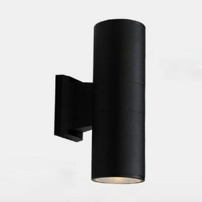 Modern Style 2 Bulb Wall Light Cylinder Metal Wall Sconce Lighting for Outdoor Wall