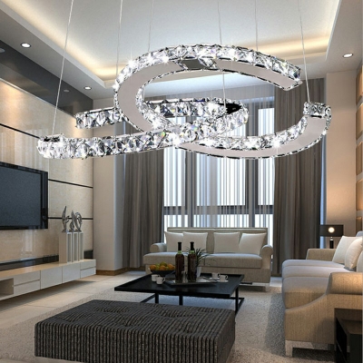 Modern Style Hanging Lights Crystal Hanging Ceiling Light for Living Room Bedroom Dining Room