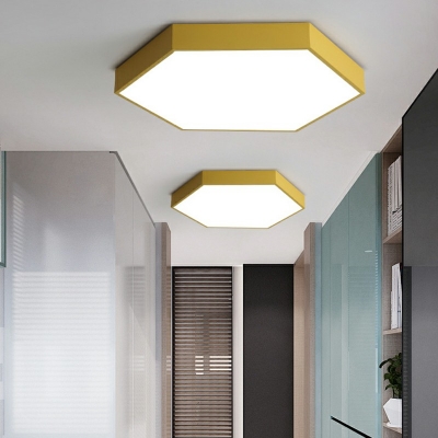 Modern Style Macaron  Geometric Flush Mount Light Metal 1 Light Ceiling Light for Living Room