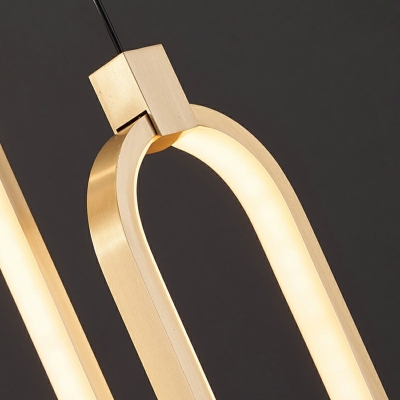 Oval Shape Hanging Lamp Nordic Style Aluminum LED Suspension Light for Hotel Hall Corridor