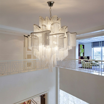 Postmodern Style Hanging Lights Tassel Shape Chandelier for Living Room Hotel Lobby