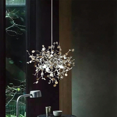 Shattered Flower Pendant Light Fixture Modernist Iron 3 Head Suspension Lamp for Bedroom