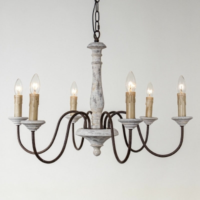 Simple American Style Chandelier 6 Head Ceiling Chandelier for Bedroom Dining Room