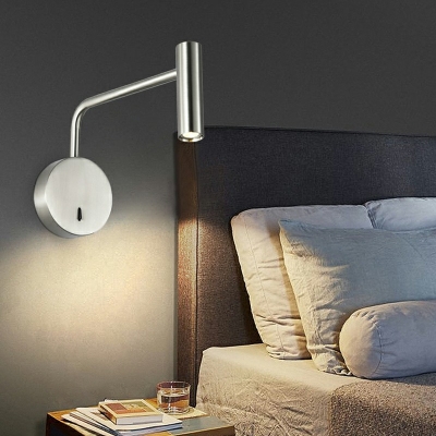 Single-Bulb Simple Adjustable Wall Light LED Metal Bedside Wall Mount Lighting Fixture for Sleeping Room