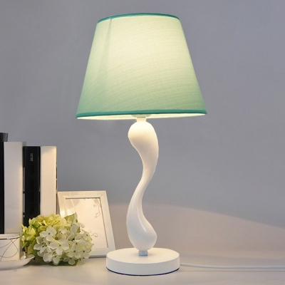 Single Light Twisted Night Lamp Metal Table Lighting with Shade for Bedroom