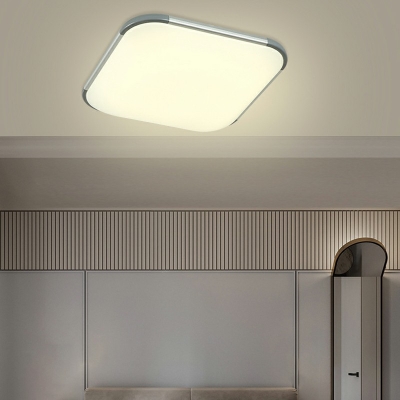 Square Flush Mount Lamp Modern Aluminum and Acrylic Shade Ceiling Light for Living Room