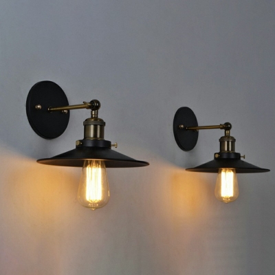 1 Light Black Metal Wall Sconces Industrial Vintage Wall Lamp Sconce for Living Room