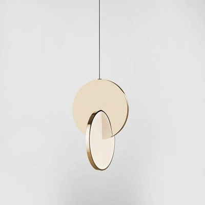 1-Light Round Pendant Lighting Fixtures Metal Modern Hanging Light Fixtures