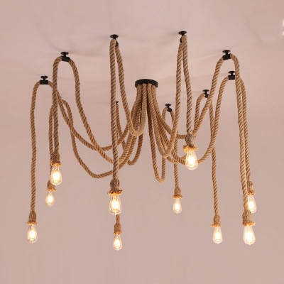 10 Heads Pendant Light Fixtures Swag Wire Jungle Multiple Pendant Light in Browns