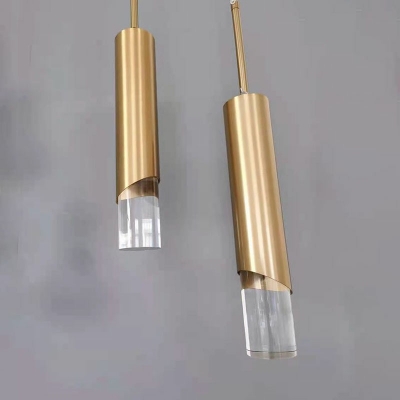 2 Lights LED Pendant Light Metal Acrylic Cylinder Hanging Light for Dinning Room Bedroom