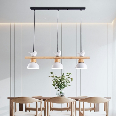 3-Light Metal Island Chandelier Industrial Style for Dining Room with Barn