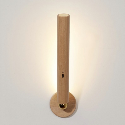 Adjustable Wall Sconce Light Contracted Modern Nordic Wood and Acrylic Shade Wall Light for Bedroom