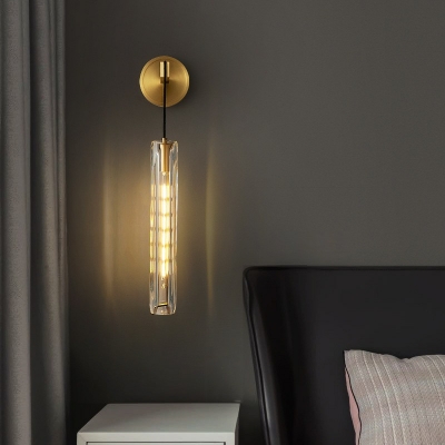 Armed Wall Sconce Light Modern Glass and Metal Shade Wall Light for Bedroom