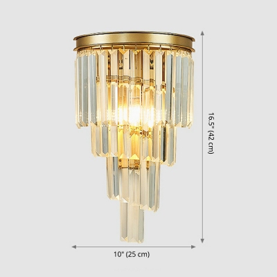 Armed Wall Sconce Light Modern Metal and Glass Shade Wall Light for Parlor, 16.5