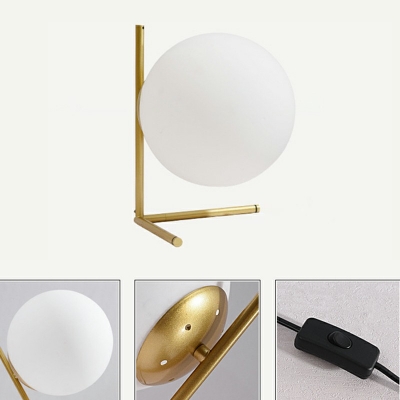 Ball Shape Desk Light Designers Style Frosted Glass 1 Light Table Light for Bedroom