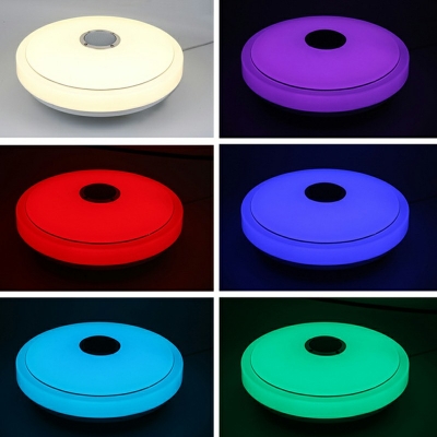 Contemporary Ceiling Light White Circle Acrylic Shade Stepless Dimming LED Light Ceiling Mount Flush