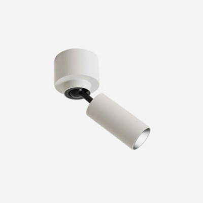 Contemporary Minimalist Style Cylinder Flush Mount Light 1 Head Metal Ceiling Light in White for Sitting Room