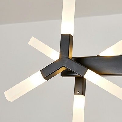 Crossed Island Light Fixture 24 Lights Modern Contracted Metal Shade Lamp for Bedroom