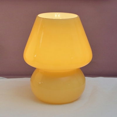 Cup Shape Bedside Task Lighting Glass Single Light LED Modern Night Table Lamp