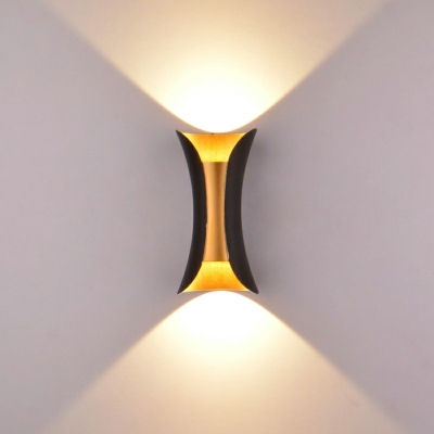 Curved Wall Sconce Light Mid-Century Metal Gold Black Wall Mounted Lamp for Bedroom