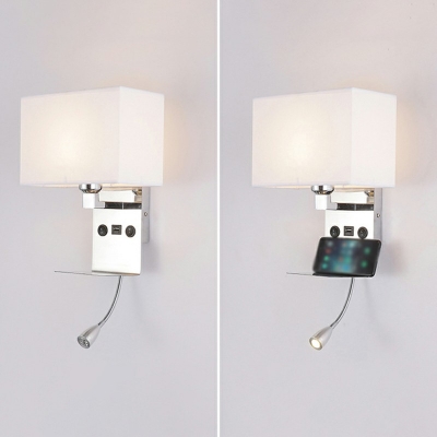 High Quality Fabric Sconce Light Contemporary 2 Head Wall Mount Lighting for Reading Room