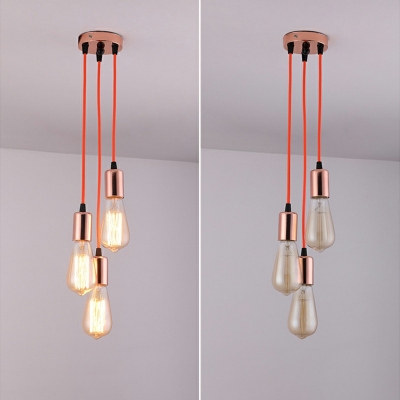 Industrial Multi Light Pendant Metal 3 Light Hanging Lamp