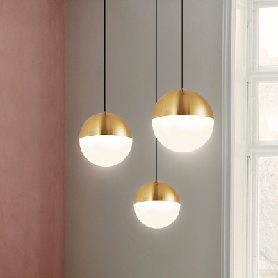 Industrial Pendant Lamp Globe Pendant Light One-Light Pendants Lighting in Gold