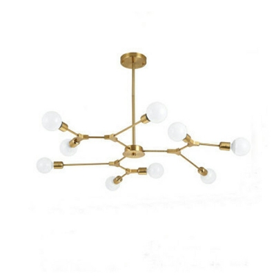 Industrial Style Branches Shaped Chandelier Metal 9 Light Chandelier for Living Room