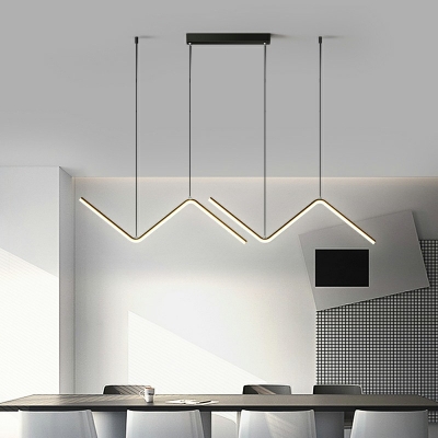 Island Light Fixture 2 Lights Modern Contemporary Metal and Rubber Shade LED Hanging Light for Kitchen