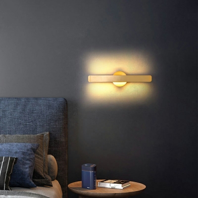 Modern Mental 1-Light Bedside Wall Mounted Reading Light Gold Rotatable LED Wall Sconce Light