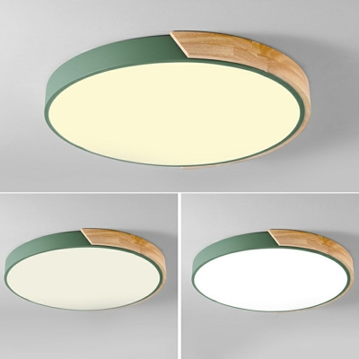 Modern Ultra-thin Macaron Acrylic Flush Mount Light Round LED Ceiling Light for Child Bedroom