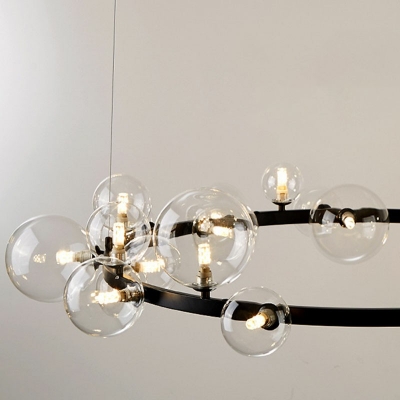 Modernist Chandelier Round Glass Hanging Lamps for Living Room Bedroom Dining Room