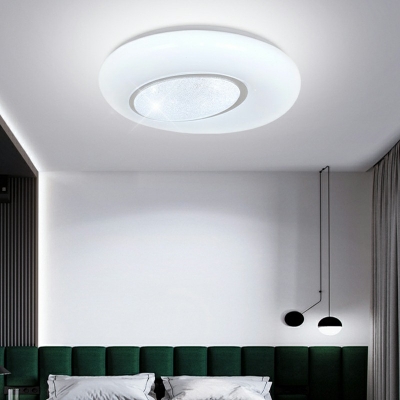 Oval Shape Ceiling Flush Mount Dimmable Modern Crystal and Acrylic Shade LED Light for Bedroom