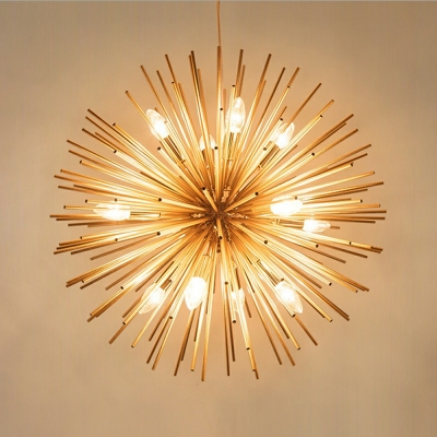 Postmodern Hanging Lights Metal Gold Color Chandelier for Bar Bedroom