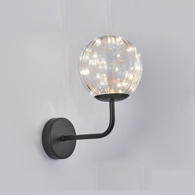 Single Light Wall Lighting Fixtures Clear Glass Industrial Lighting Wall Lamp Sconce