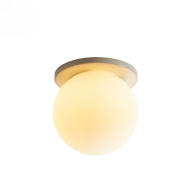Spherical Single Light Wall Light Fixture Wall Mounted Light with White Glass