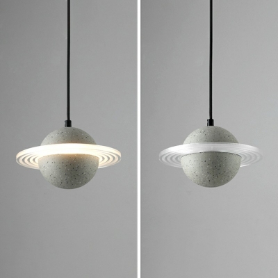 Stone Integrated LED Hanging Lamp Kit  Spherical 1 Light Minimalist Style Pendant