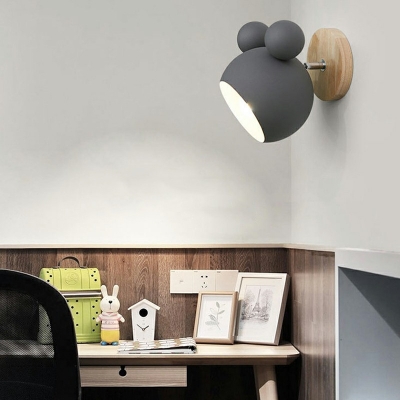 1 Light Cartoon Shape Wall Light Simple Style Metal Conce Light with Macaron Color for Bedroom
